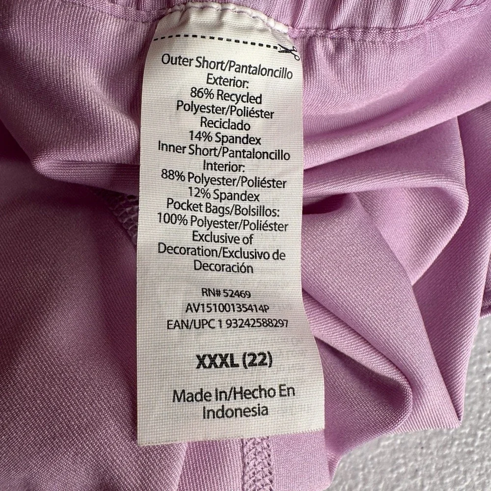 AVIA Running Shorts Women's 3XL (22) Plus Purple Clover‎ Pockets Bike Liner Walk